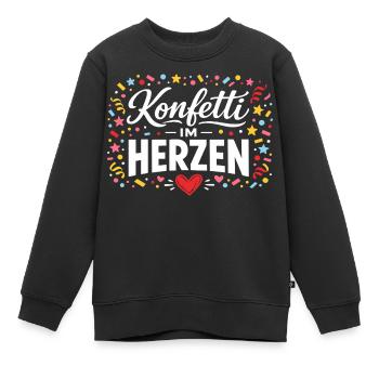 Confettis dans le costume d’Alaaf Helau en cœur - Sweat Premium enfant bio - noir - Devant - AI Model Kid Female (0cm)