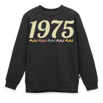 1975 - Kinder Premium Organic Sweatshirt - Schwarz - Vorne - AI Model Kid Female (0cm)