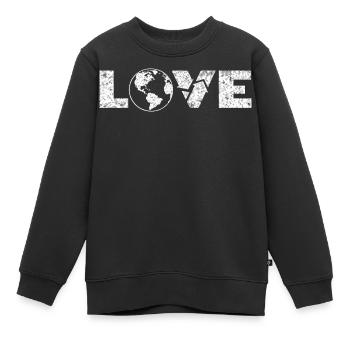 Love the Earth – Umweltfreundliches Erd-T-Shirt - Kinder Premium Organic Sweatshirt - Schwarz - Vorne - AI Model Kid Female (0cm)