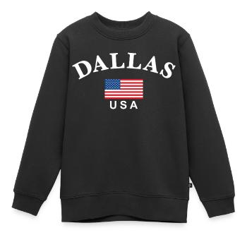 Dallas, USA - Kinder Premium Organic Sweatshirt - Schwarz - Vorne - AI Model Kid Female (0cm)