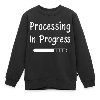 Instruction de la barre de chargement en cours de traitement - Sweat Premium enfant bio - noir - Devant - AI Model Kid Female (0cm)