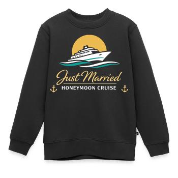 Lune de miel : couples cadeaux mariés - Sweat Premium enfant bio - noir - Devant - AI Model Kid Female (0cm)