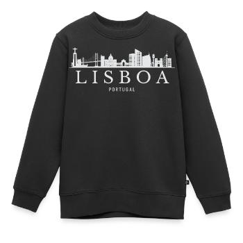 Lissabon, Portugal, Lissabons Skyline - Kinder Premium Organic Sweatshirt - Schwarz - Vorne - AI Model Kid Female (0cm)