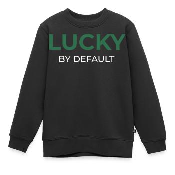 Lucky By Default - Kids Premium Organic Sweatshirt - black - Front - AI Model Kid Female (0cm)