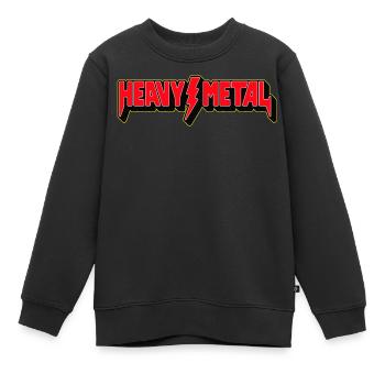 Heavy Metal 3D Logo - Sweat Premium enfant bio - noir - Devant - AI Model Kid Female (0cm)