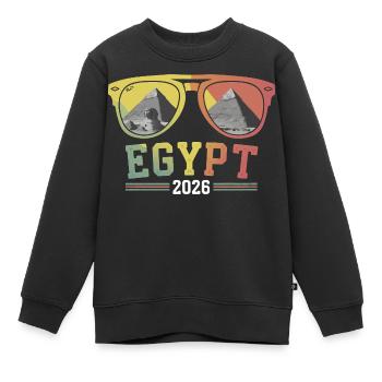 Ägypten Urlaub 2026 Pyramiden - Kinder Premium Organic Sweatshirt - Schwarz - Vorne - AI Model Kid Female (0cm)