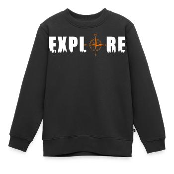 Explore Motiv mit einem Kompass - Kinder Premium Organic Sweatshirt - Schwarz - Vorne - AI Model Kid Female (0cm)