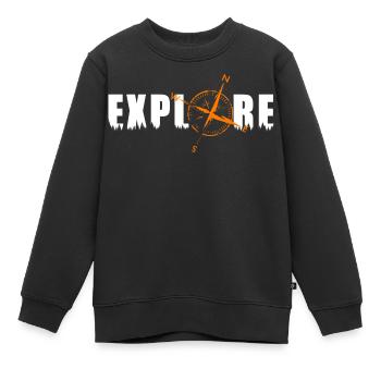 Explore Motiv mit einem Kompass - Kinder Premium Organic Sweatshirt - Schwarz - Vorne - AI Model Kid Female (0cm)