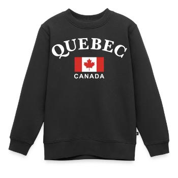 Québec, Canada - Sweat Premium enfant bio - noir - Devant - AI Model Kid Female (0cm)