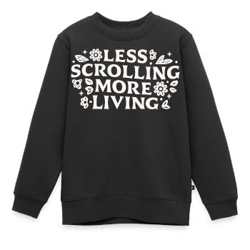 Hör auf, Offline-Zitate zu vernichten und zu scrollen. - Kinder Premium Organic Sweatshirt - Schwarz - Vorne - AI Model Kid Female (0cm)