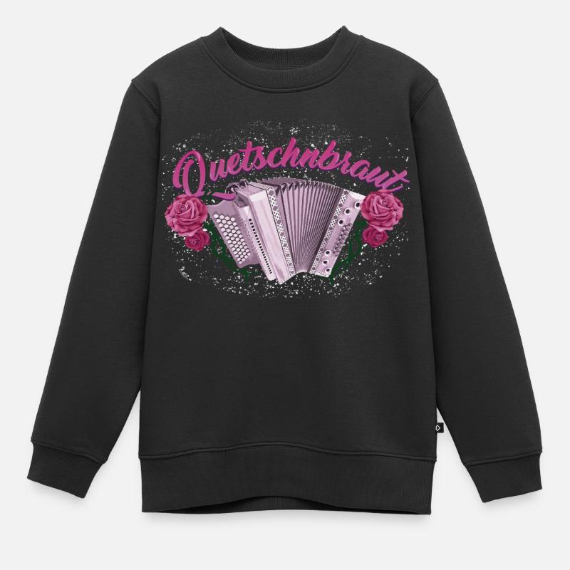 Squeeze Bride - Harmonica avec des roses - Sweat Premium enfant bio - noir