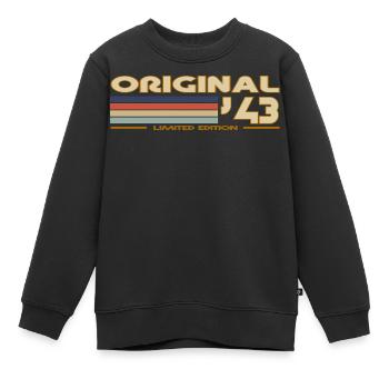 1943 - Kinder Premium Organic Sweatshirt - Schwarz - Vorne - AI Model Kid Female (0cm)