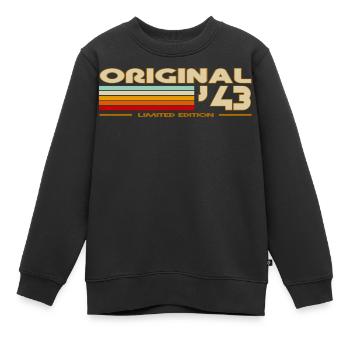 1943 - Kinder Premium Organic Sweatshirt - Schwarz - Vorne - AI Model Kid Female (0cm)