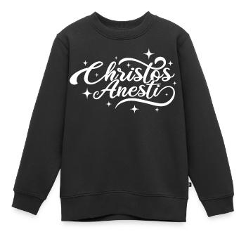 Pâques orthodoxes Christos Anesti - Sweat Premium enfant bio - noir - Devant - AI Model Kid Female (0cm)