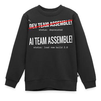 AI Team Assemble – Typography - Kids Premium Organic Sweatshirt - black - Front - AI Model Kid Female (0cm)