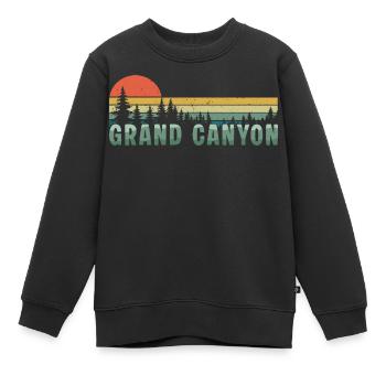 Retro Grand Canyon Nationalpark - Kinder Premium Organic Sweatshirt - Schwarz - Vorne - AI Model Kid Female (0cm)