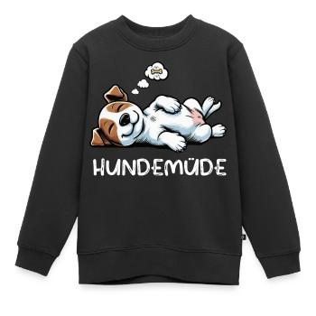 Hundemüde Jack Russel terrier Jack russel besitzer - Kinder Premium Organic Sweatshirt - Schwarz - Vorne - AI Model Kid Female (0cm)