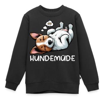 Hundemüde Jack Russel terrier Jack russel besitzer - Kinder Premium Organic Sweatshirt - Schwarz - Vorne - AI Model Kid Female (0cm)