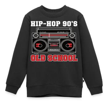 Hip Hop 90er Old School DJ Vinyl - Kinder Premium Organic Sweatshirt - Schwarz - Vorne - AI Model Kid Female (0cm)