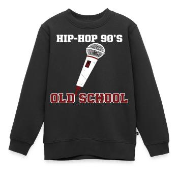 Hip Hop 90er Old School DJ Vinyl - Kinder Premium Organic Sweatshirt - Schwarz - Vorne - AI Model Kid Female (0cm)
