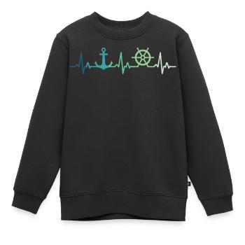 Ankerherzschlag Matrose Geschenk Matrose - Kinder Premium Organic Sweatshirt - Schwarz - Vorne - AI Model Kid Female (0cm)
