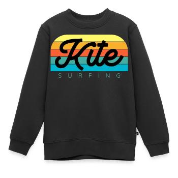 Kitesurfer Kiteboard Kitesurfen Kitesurf - Kinder Premium Organic Sweatshirt - Schwarz - Vorne - AI Model Kid Female (0cm)
