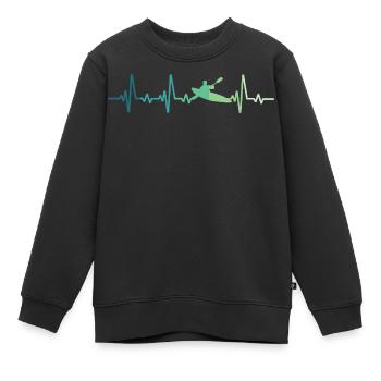 Kanu-Kajak-Heartbeat-Kanu - Kinder Premium Organic Sweatshirt - Schwarz - Vorne - AI Model Kid Female (0cm)