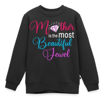 Mutter ist der schönste Juwelen-Blumendiamant - Kinder Premium Organic Sweatshirt - Schwarz - Vorne - AI Model Kid Female (0cm)