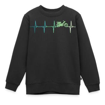 mob mobylette battement de coeur moped cyclomoteur - Sweat Premium enfant bio - noir - Devant - AI Model Kid Female (0cm)