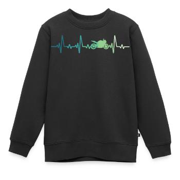 Motorrad-Motorrad-Herzschlag-Motorrad - Kinder Premium Organic Sweatshirt - Schwarz - Vorne - AI Model Kid Female (0cm)