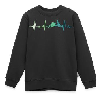 Scooter battement de coeur cyclomoteur roller - Sweat Premium enfant bio - noir - Devant - AI Model Kid Female (0cm)