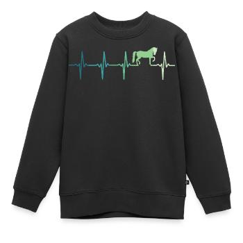 cheval battement de coeur équitation dressage - Sweat Premium enfant bio - noir - Devant - AI Model Kid Female (0cm)