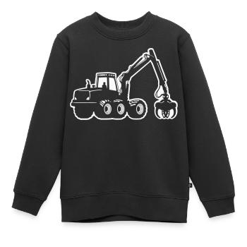 Harvester Silhouette - Kinder Premium Organic Sweatshirt - Schwarz - Vorne - AI Model Kid Female (0cm)