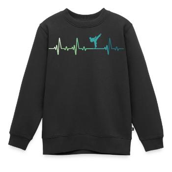 Taekwondo Taekwondo Herzschlag - Kinder Premium Organic Sweatshirt - Schwarz - Vorne - AI Model Kid Female (0cm)