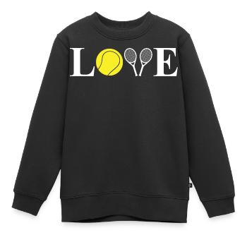 Ich liebe Tennis - Kinder Premium Organic Sweatshirt - Schwarz - Vorne - AI Model Kid Female (0cm)