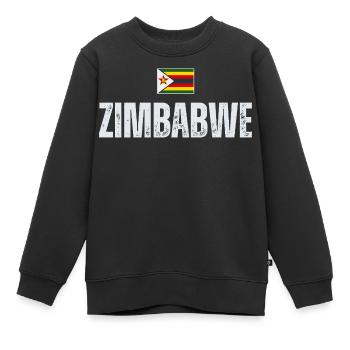 Flagge von Simbabwe, simbabwischer Patriot - Kinder Premium Organic Sweatshirt - Schwarz - Vorne - AI Model Kid Female (0cm)