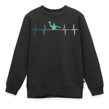 Water polo Battement de cœur Water-polo  - Sweat Premium enfant bio - noir - Devant - AI Model Kid Female (0cm)