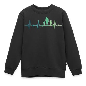 Vater und Tochter – Vater und Sohn, Papa, Sohn und Tochter - Kinder Premium Organic Sweatshirt - Schwarz - Vorne - AI Model Kid Female (0cm)