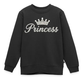 Prinzessin Perlen Krone Schriftzug Princess - Kinder Premium Organic Sweatshirt - Schwarz - Vorne - AI Model Kid Female (0cm)