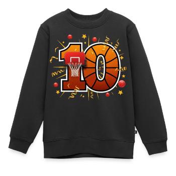 10. Geburtstag Basketball Junge - Kinder Premium Organic Sweatshirt - Schwarz - Vorne - AI Model Kid Female (0cm)