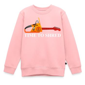 Time to Shred – Orange Guitar Tool - Kids Premium Organic Sweatshirt - rose - Front - AI Model Kid Female (0cm)