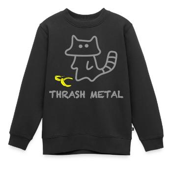 Katzengeist Banana Thrash Metal - Kinder Premium Organic Sweatshirt - Schwarz - Vorne - AI Model Kid Female (0cm)