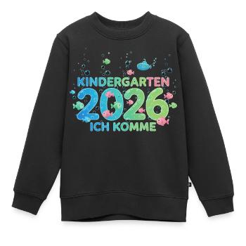 Kindergarten Ich komme 2026 Fische - Kinder Premium Organic Sweatshirt - Schwarz - Vorne - AI Model Kid Female (0cm)