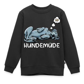 Hundemüde Deutsche Dogge Doggen Doggenbesitzer  - Kinder Premium Organic Sweatshirt - Schwarz - Vorne - AI Model Kid Female (0cm)