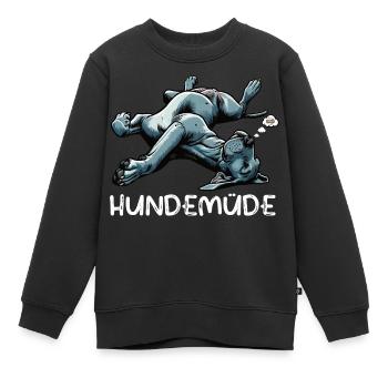 Hundemüde Deutsche Dogge Doggen Doggenbesitzer  - Kinder Premium Organic Sweatshirt - Schwarz - Vorne - AI Model Kid Female (0cm)
