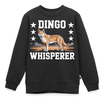 Dingo Animal Dog Sauvage Australien Design - Sweat Premium enfant bio - noir - Devant - AI Model Kid Female (0cm)