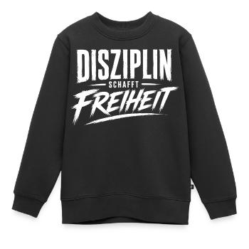 Disziplin schafft Freiheit - Kinder Premium Organic Sweatshirt - Schwarz - Vorne - AI Model Kid Female (0cm)