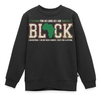 Fierté Afro Black History Month Vintage - Sweat Premium enfant bio - noir - Devant - AI Model Kid Female (0cm)