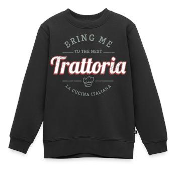 Trattoria Restaurant Italien Gastronomie Design - Kinder Premium Organic Sweatshirt - Schwarz - Vorne - AI Model Kid Female (0cm)