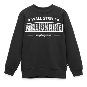 Wall Street Millionaire – en cours - Sweat Premium enfant bio - noir - Devant - AI Model Kid Female (0cm)